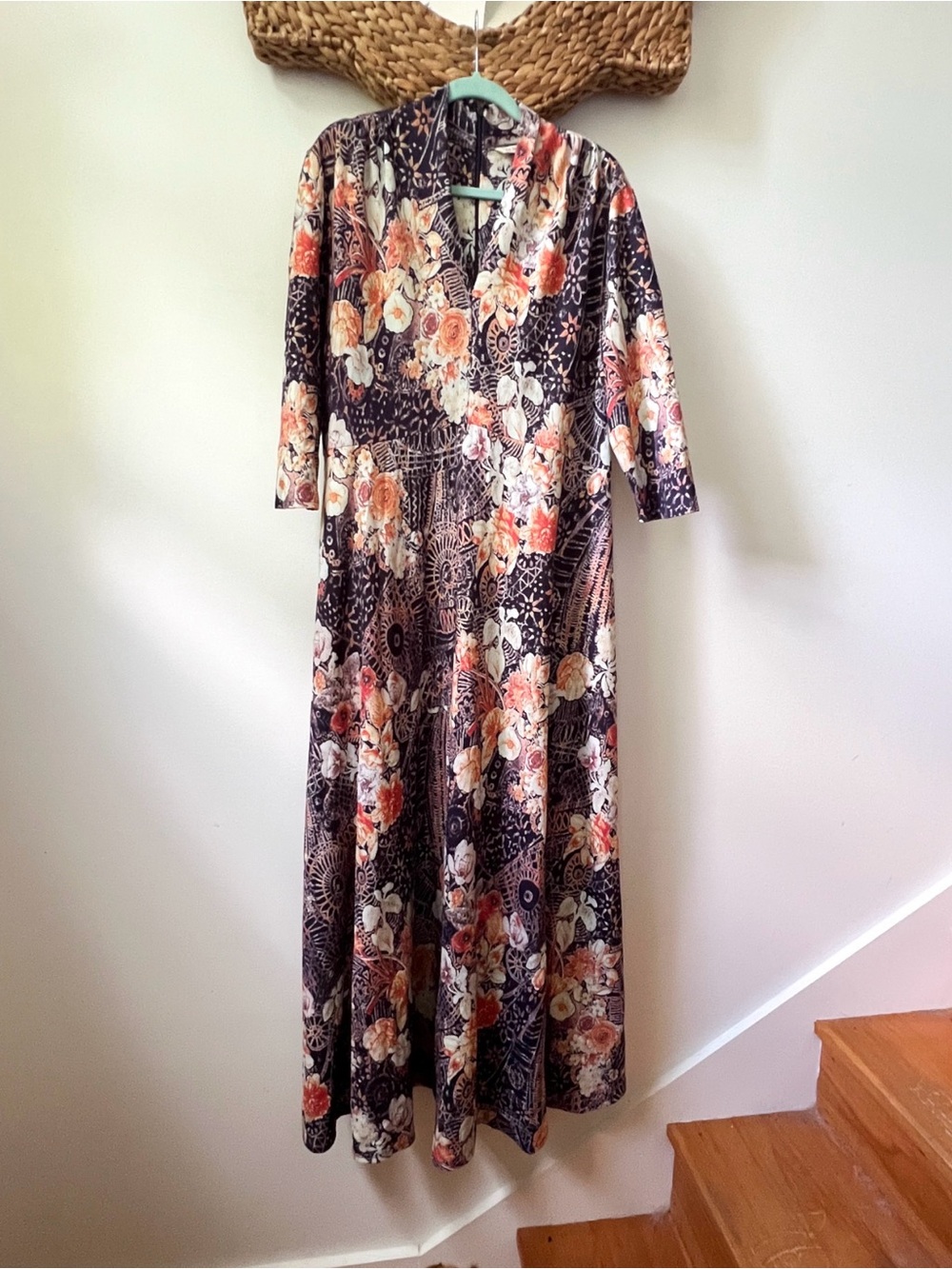 NWT Soft Surroundings Western Arley Maxi Dress TXL Deep Navy Floral $140